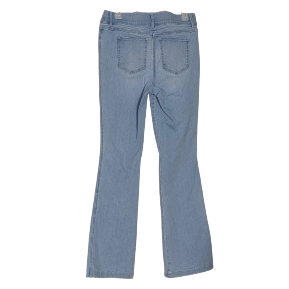 SPANX Light Wash Blue Flare High Rise Retro Jeans Slimming Women's L Minimalist - Picture 3 of 5